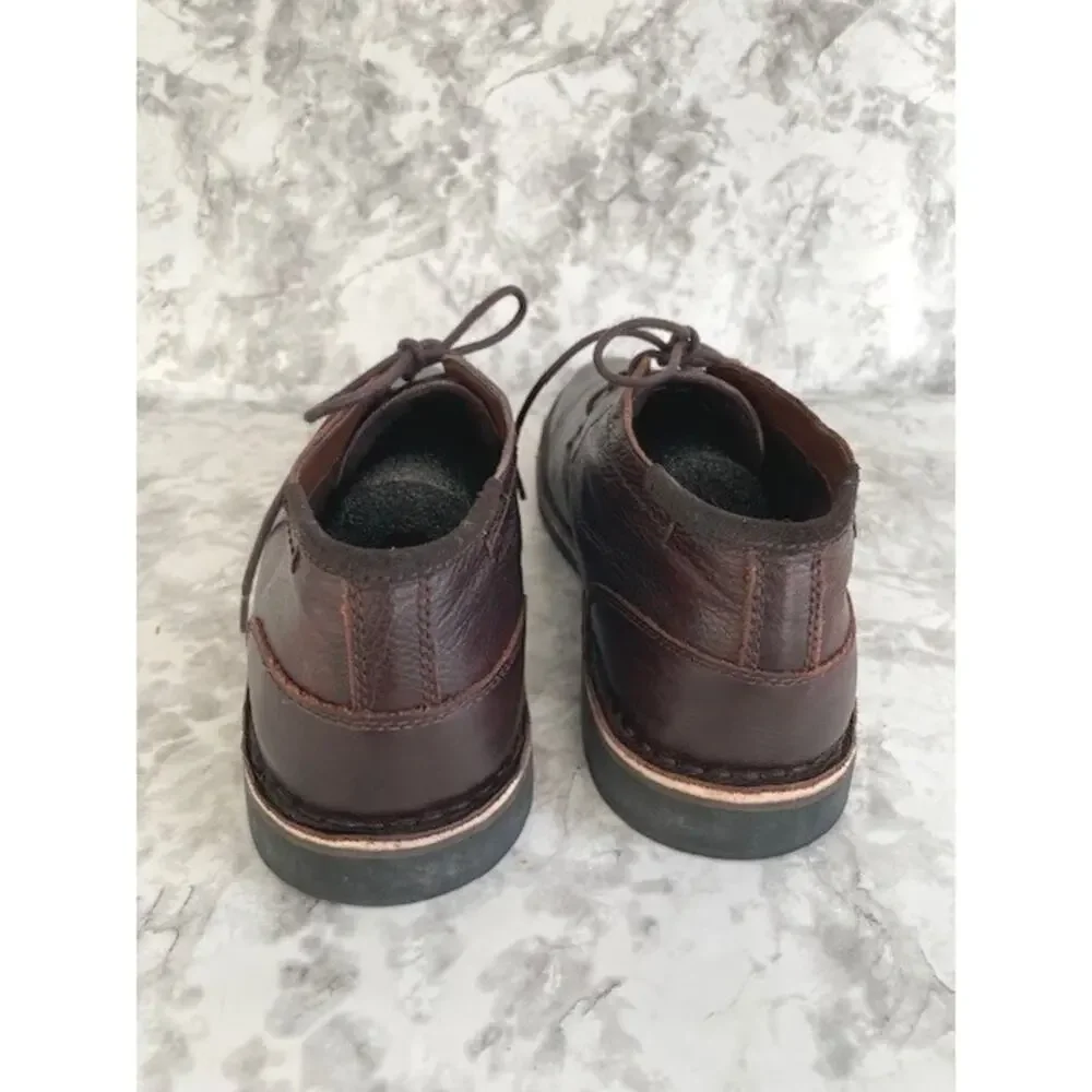 Kenneth Cole Reaction Brown Leather Chukka Boots Men's Size 12 Modern Classic